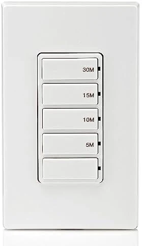 Decora In-Wall 30-Minute Countdown Timer Switch, 20A, 1 HP/16A Fan/Motor, Single Pole/Multi-Way/Multi-Timer, DT230-1LW - Image 13
