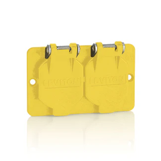 Coverplate, Single-Gang, Flip-Lid, Duplex, Weather-Resistant, Yellow, 3056-Y