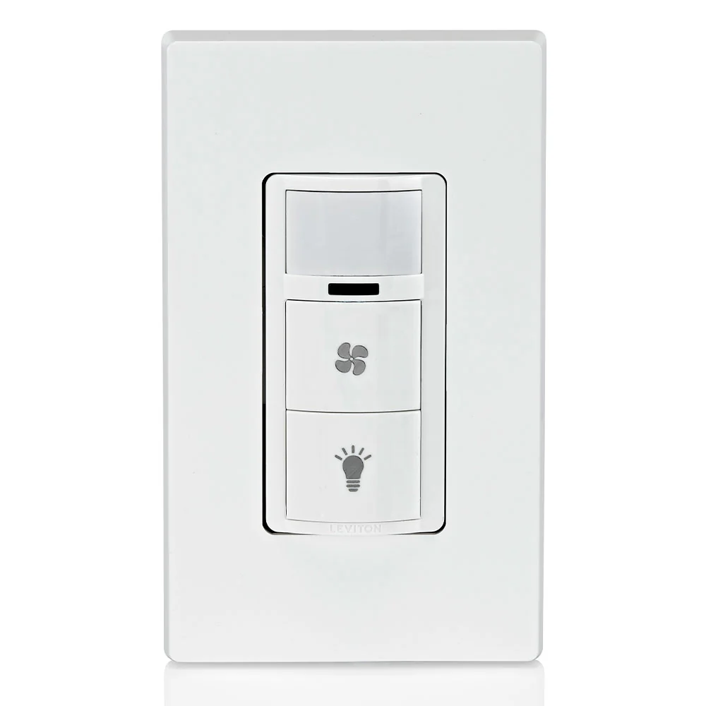 Decora In-Wall Combination Occupancy Sensor with Fan Switch, 1/4 HP, Residential Grade, Single Pole/Single Pole, DOD05 - Image 4