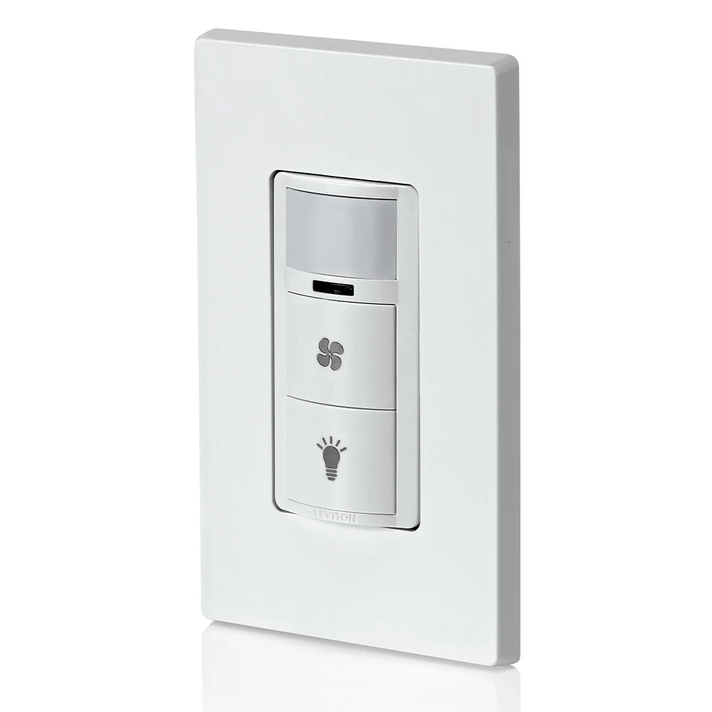 Decora In-Wall Combination Occupancy Sensor with Fan Switch, 1/4 HP, Residential Grade, Single Pole/Single Pole, DOD05 - Image 5