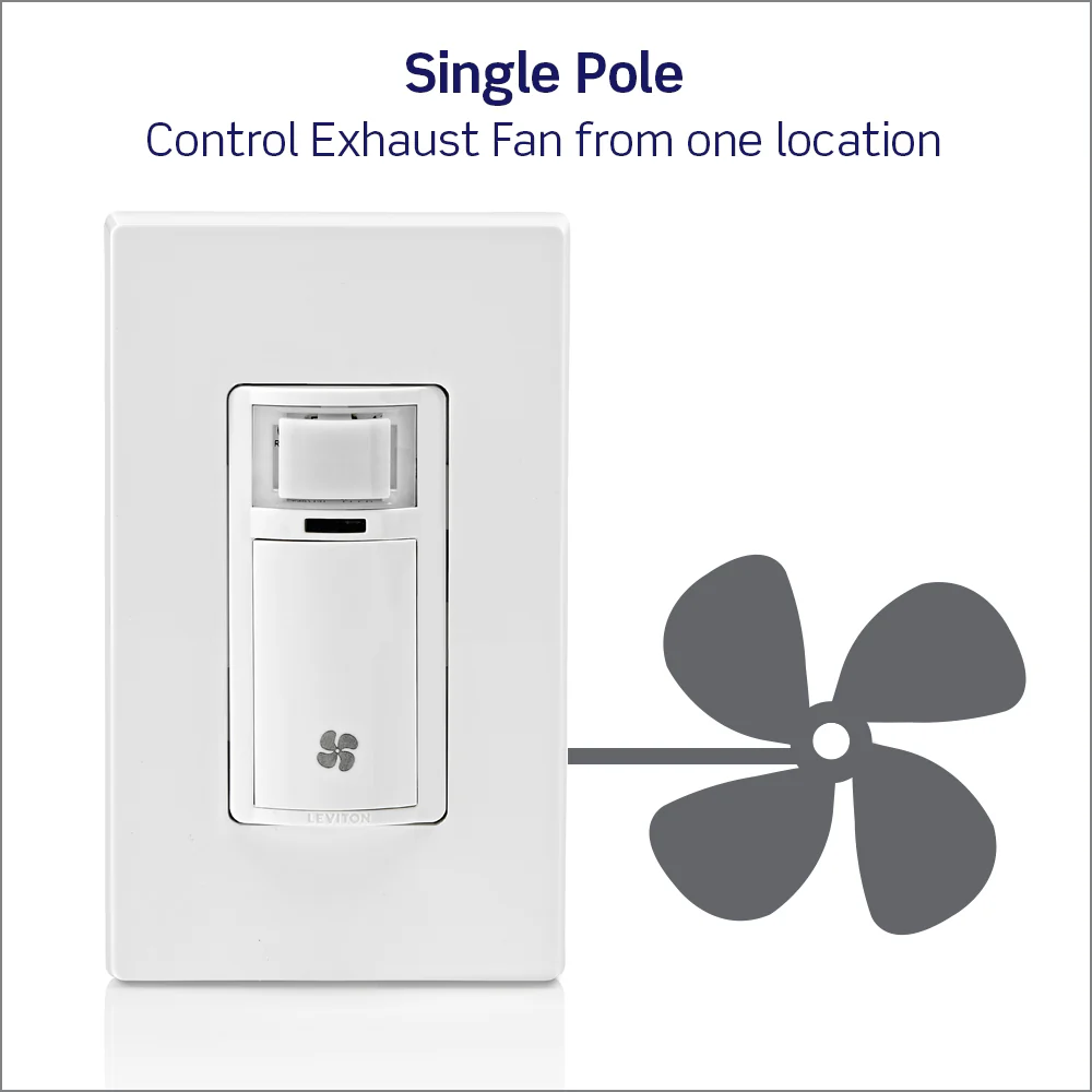 Decora In-Wall Humidity and Fan Control Switch, 1/4 HP, Residential Grade, Single Pole, DHS05 - Image 10