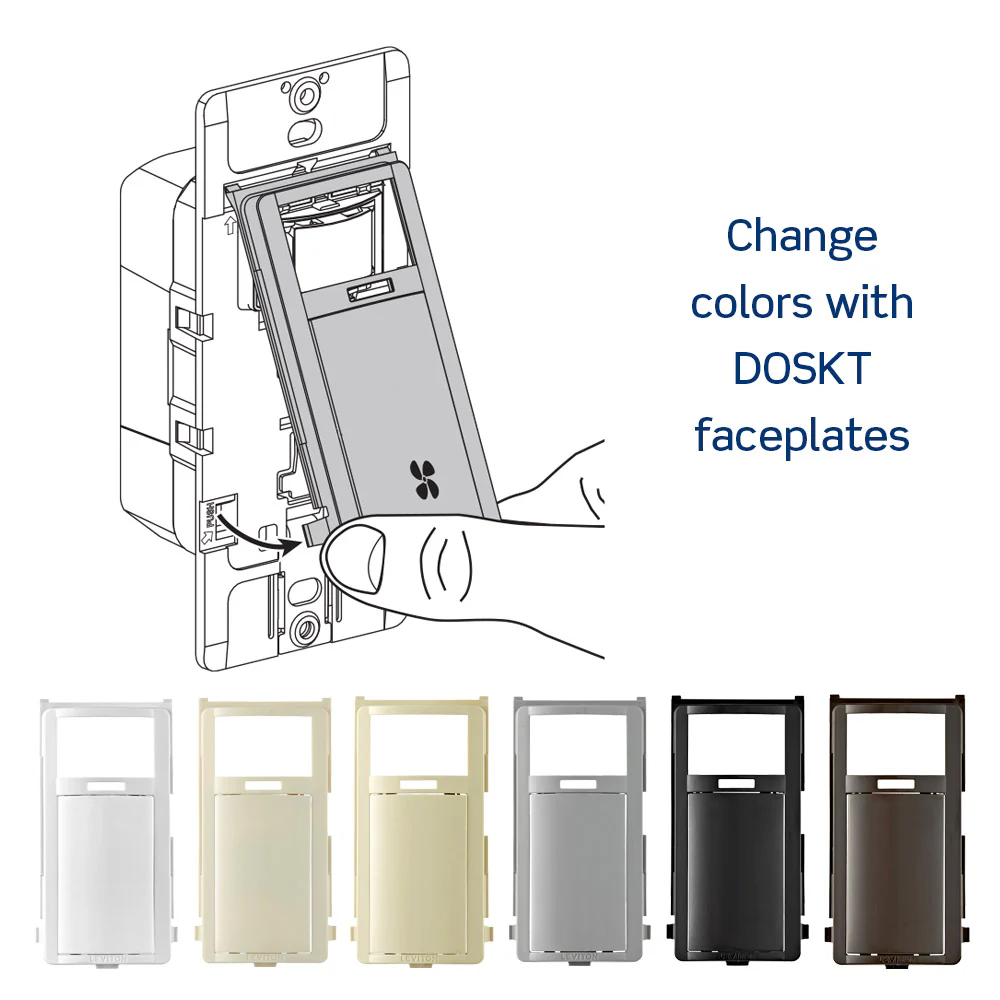 Decora In-Wall Humidity and Fan Control Switch, 1/4 HP, Residential Grade, Single Pole, DHS05 - Image 6
