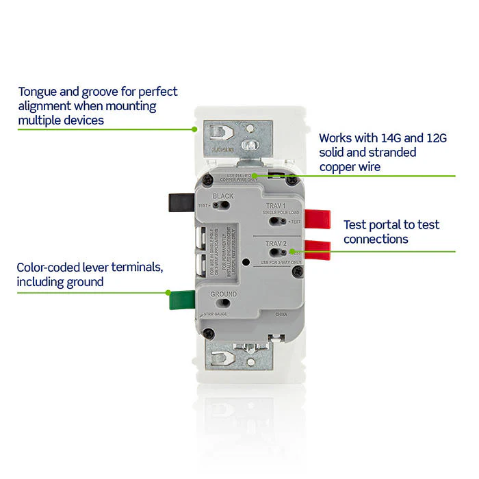 Decora Lever Edge Rocker Slide Dimmer Switch, ESL01-1LW - Image 10