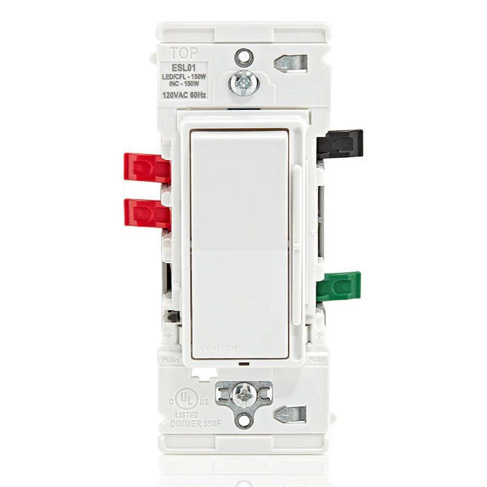 Decora Lever Edge Rocker Slide Dimmer Switch, ESL01-1LW - Image 2