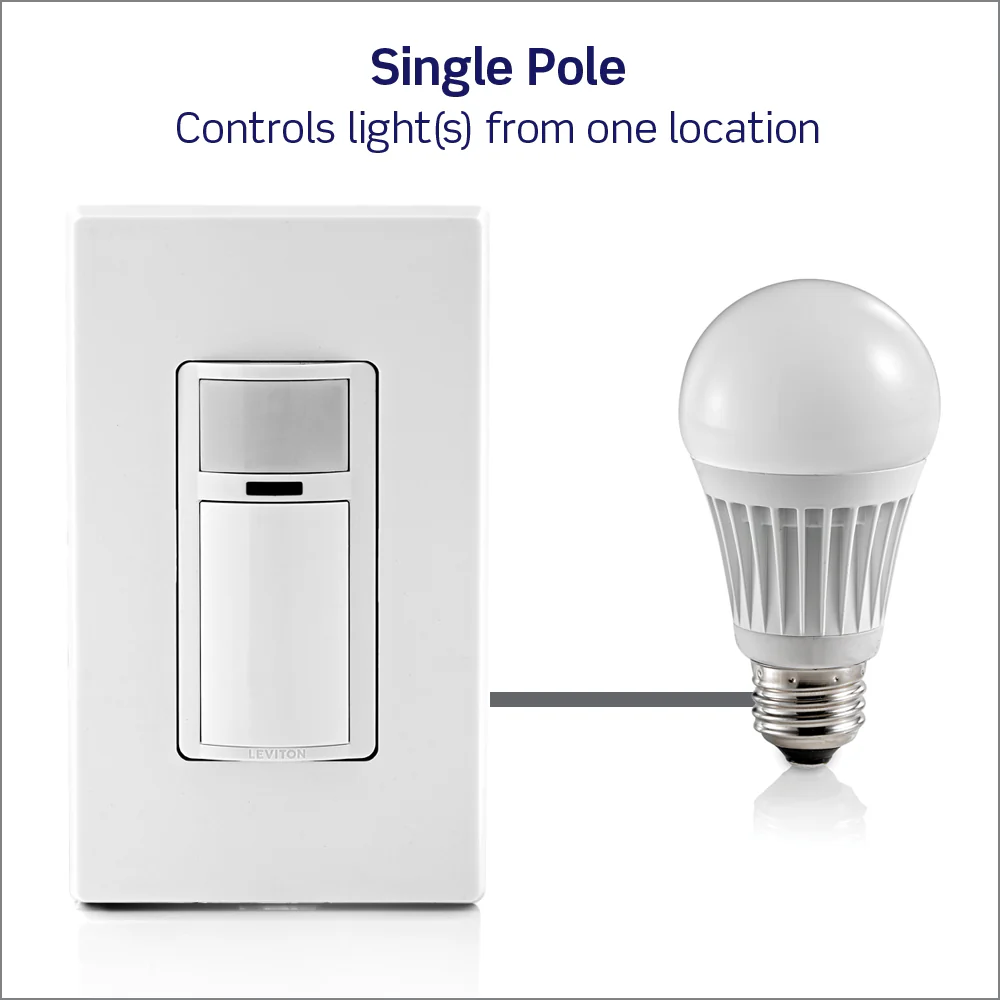Decora Occupancy Motion Sensor Light Switch, Auto-On or Manual-On, 2A, Residential Grade, Single Pole, DOS02 - Image 15