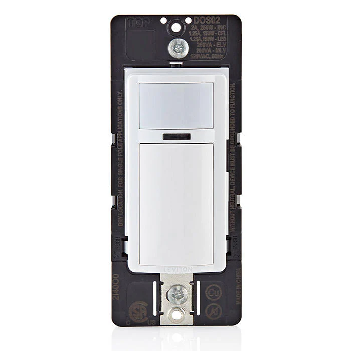 Decora Occupancy Motion Sensor Light Switch, Auto-On or Manual-On, 2A, Residential Grade, Single Pole, DOS02-LW