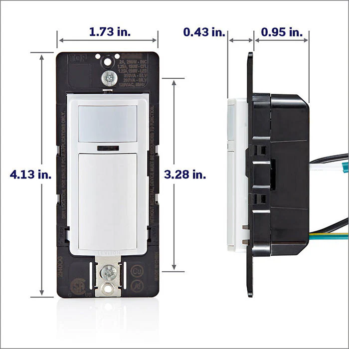 Decora Occupancy Motion Sensor Light Switch, Auto-On or Manual-On, 2A, Residential Grade, Single Pole, DOS02-LW - Image 10