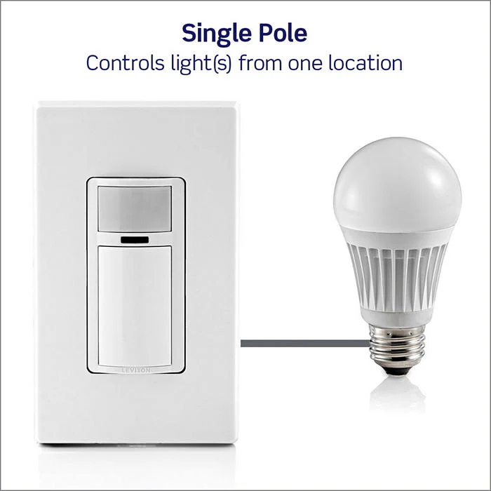 Decora Occupancy Motion Sensor Light Switch, Auto-On or Manual-On, 2A, Residential Grade, Single Pole, DOS02-LW - Image 12