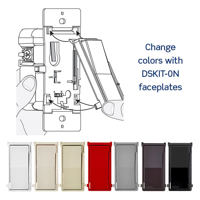 Leviton Decora Slide Ceiling Fan Wall Switch, Quiet 3-Speed Fan Control, White with Ivory and Light Almond Faceplates Included, DSF01-10Z - Image 7
