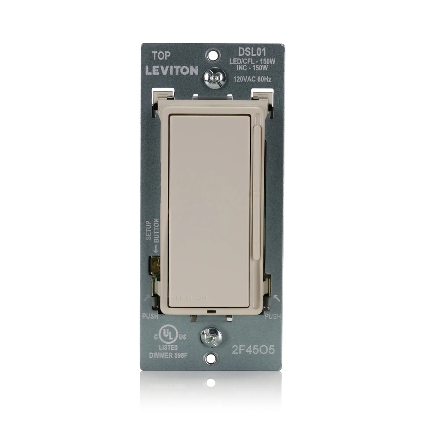 Decora Slide LED Advanced Dimmer Switch for 150W Dimmable LED, Halogen and Incandescent Bulbs and Fixtures, DSL01-1LT, Light Almond