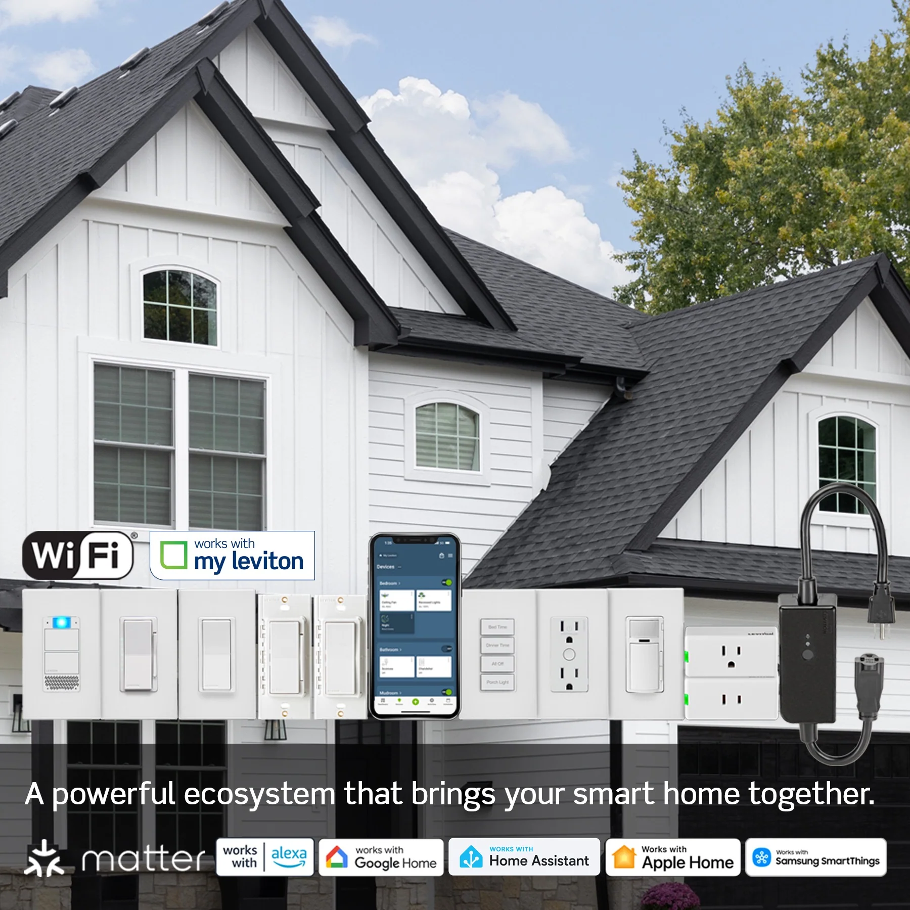 Decora Smart Dimmer Switch, Wi-Fi, Works with Matter, My Leviton, Alexa, Google Assistant, Apple Home/Siri & Wired or Wire-Free 3-Way, Neutral Wire Required, D36HD-1RW, White - Image 6