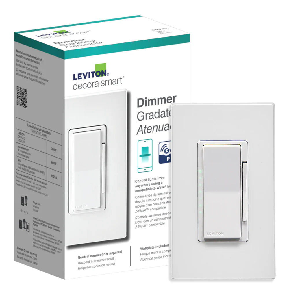 Decora Smart Dimmer Switch, Z-Wave 800 Series, Neutral Wire Required, ZW6HD-1RW - Image 3