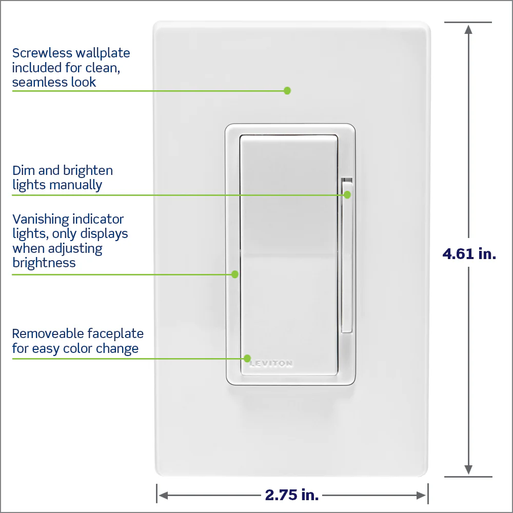 Decora Smart ELV / LED, Phase Selectable Dimmer Switch, Wi-Fi 2nd Gen, Neutral Wire Required, D2ELV - Image 8
