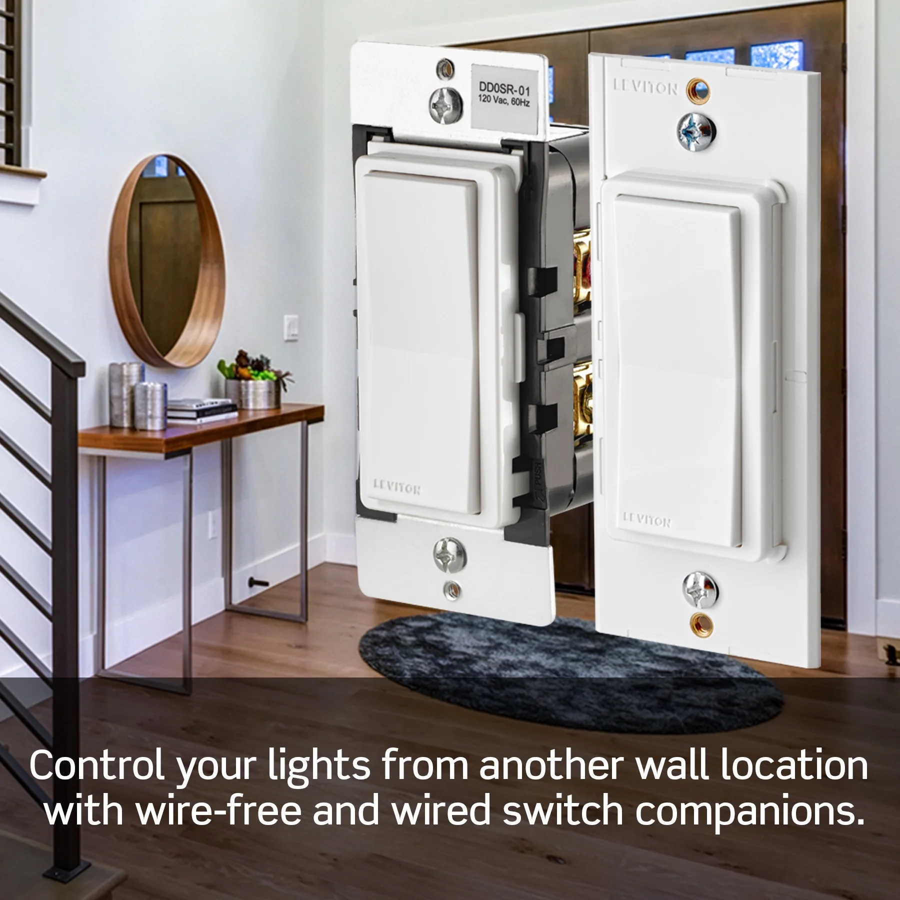 Decora Smart Switch, Wi-Fi, Works with Matter, Alexa, Google Assistant, Apple Home/Siri & Wired or Wirefree 3-Way, Neutral Wire Required, D315S-1RW, White - Image 4