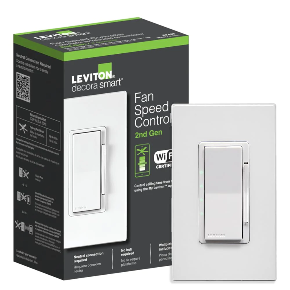 D24SF Decora Smart Fan Speed Controller, Wi-Fi 2nd Gen, Requires Neutral Wire - Image 3