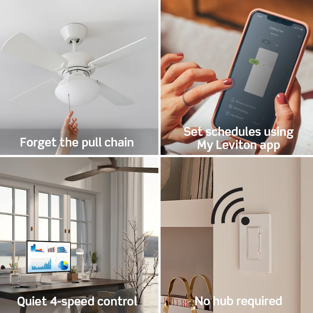 D24SF Decora Smart Fan Speed Controller, Wi-Fi 2nd Gen, Requires Neutral Wire - Image 5