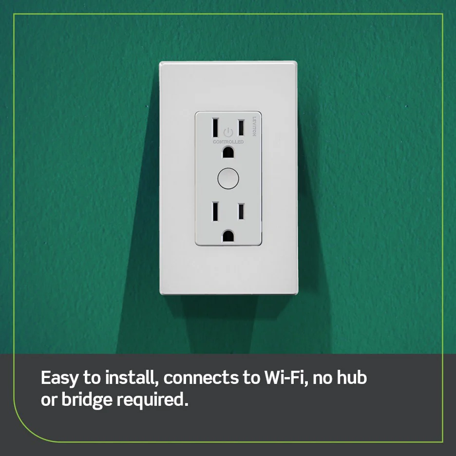 Decora Smart Wi-Fi Tamper-Resistant Outlet (2nd Gen), D215R-1RW - Image 3