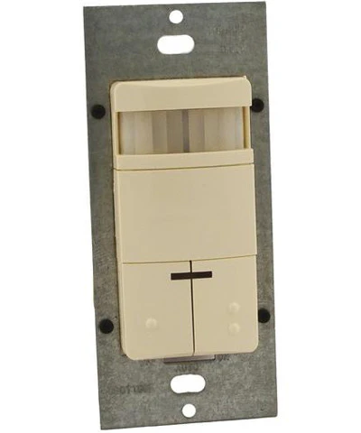 Dual-Relay, Decora Passive Infrared Wall Switch Occupancy Sensor, Auto or Manual-On, 180 Degree, 2100 sq. ft. Coverage, Title 24, Almond, ODS0D-TDA