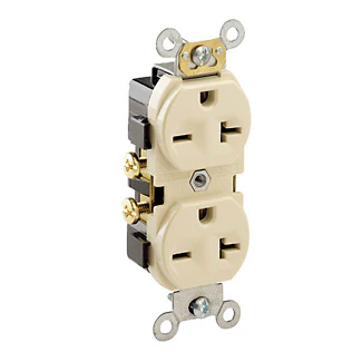 Duplex Receptacle Outlet, Commercial Specification Grade, Indented Face, 20 Amp, 250 Volt, Side Wire, NEMA 6-20R, 2-Pole, 3-Wire, Self-Grounding, 5822 - Image 3