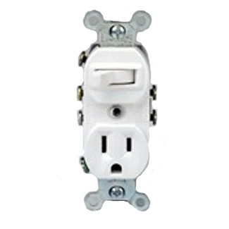 Duplex Style 3-Way / 5-15R Combination Switch, 5245-W