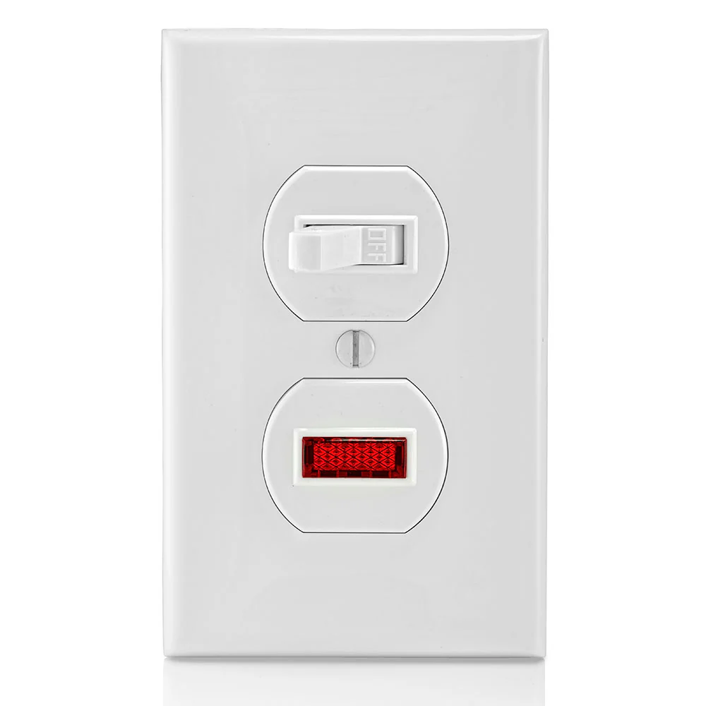 Duplex Style Single-Pole / Neon Pilot Combination Switch, 5226-W - Image 3