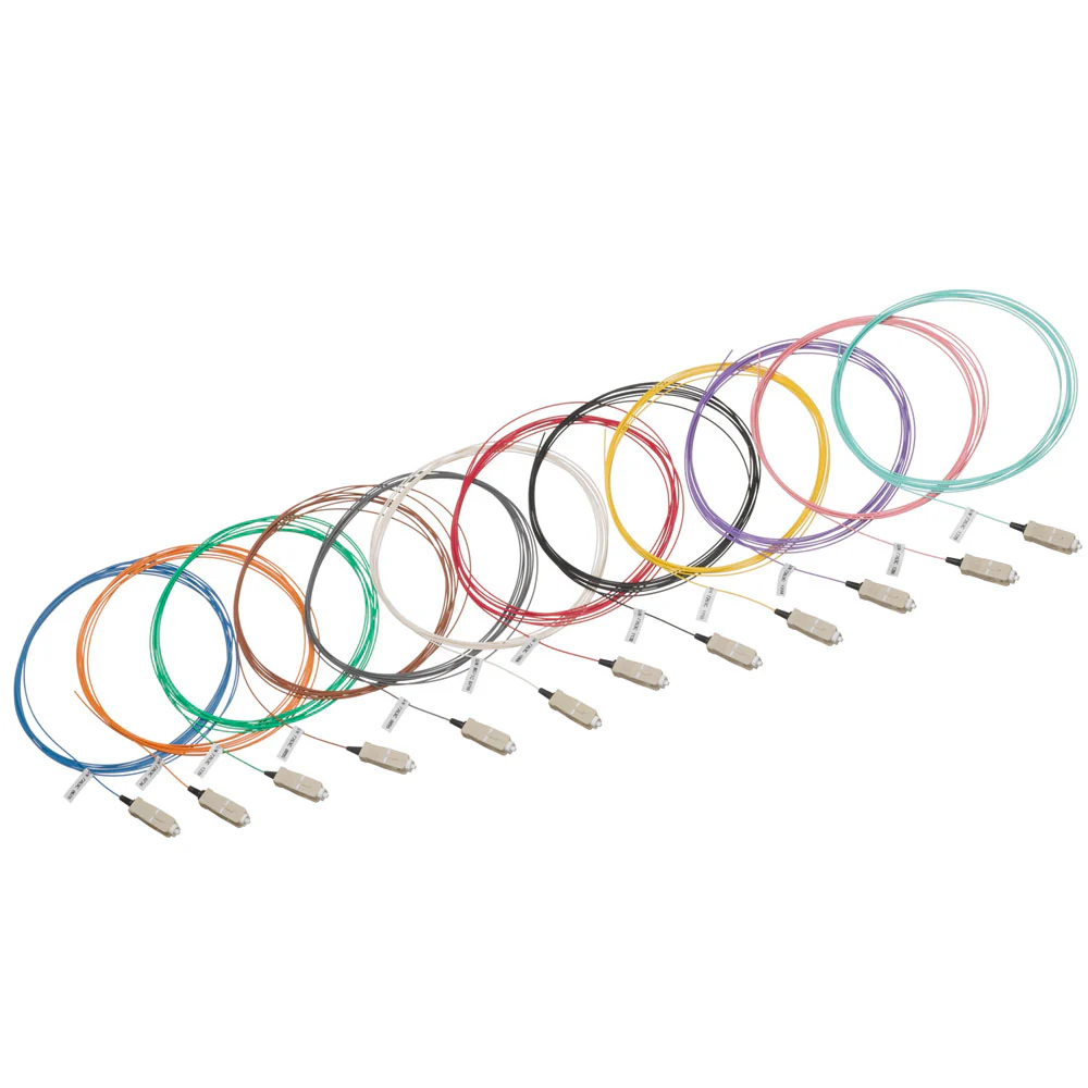 Economy 12-Fiber Pigtail Kit, Single-Mode UPC Polish OS2, LC, 3m, UPPLC-KIT