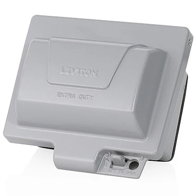 Extra Duty Outlet Hood, 1-Gang GFCI or Duplex Receptacle or Single Receptacle, Horizontal Mount, Gray, IUM1H-GY