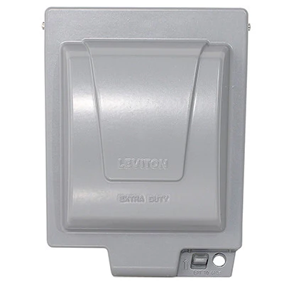 Extra Duty Outlet Hood, 2-Gang GFCI or Duplex Receptacle or Single Receptacle, Vertical Mount, Gray, IUM2V-GY