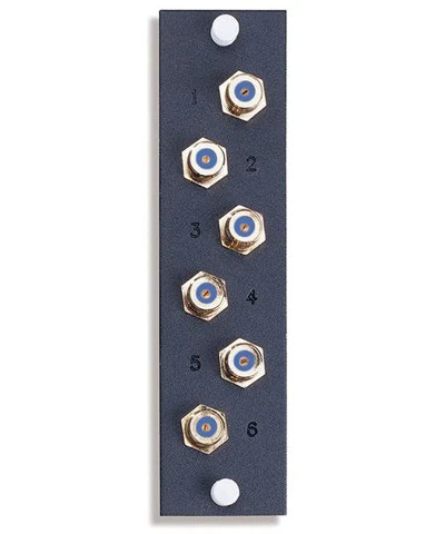 F-Connector Mounting Plate, Includes 6 F-Connectors, Loaded, 5F100-6VF