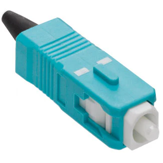 FAST-CURE SC Fiber Optic Connector (Aqua), OM3/4 (Laser Optimized Multimode), for 900µm & 3mm applications, 49990-LSC