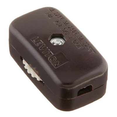 Feed-Through Lamp Cord Switch, Brown, 423-3