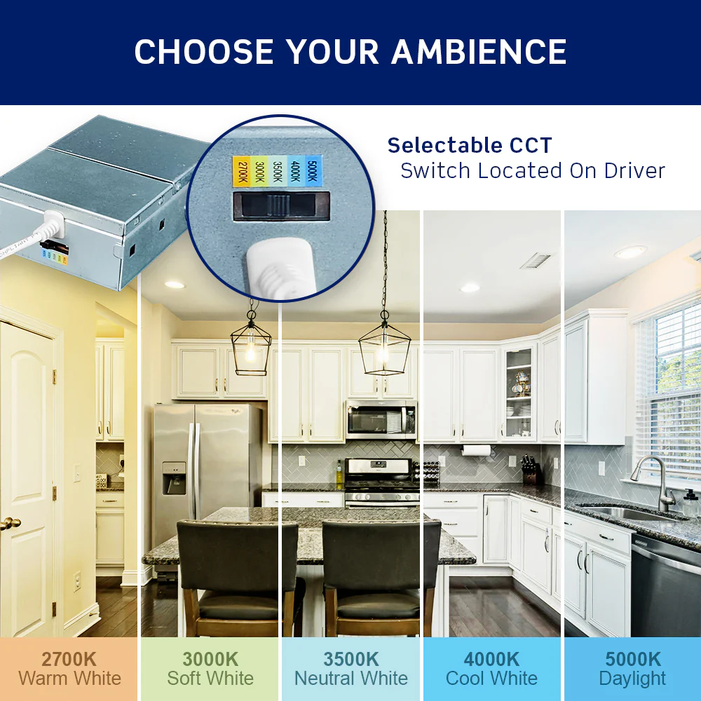 Fire-Rated Baffle Slim Downlight with Selectable CCT, White - Image 9