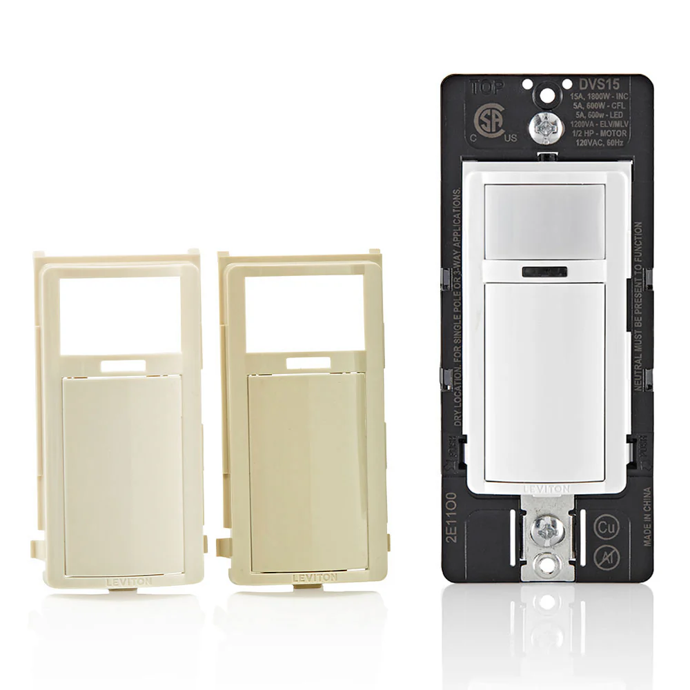 Decora Vacancy Motion Sensor Light Switch, Manual-On, 15A, Residential Grade, Single Pole, Multi-Way or Multi-Sensor, DVS15,1LZ - Image 6