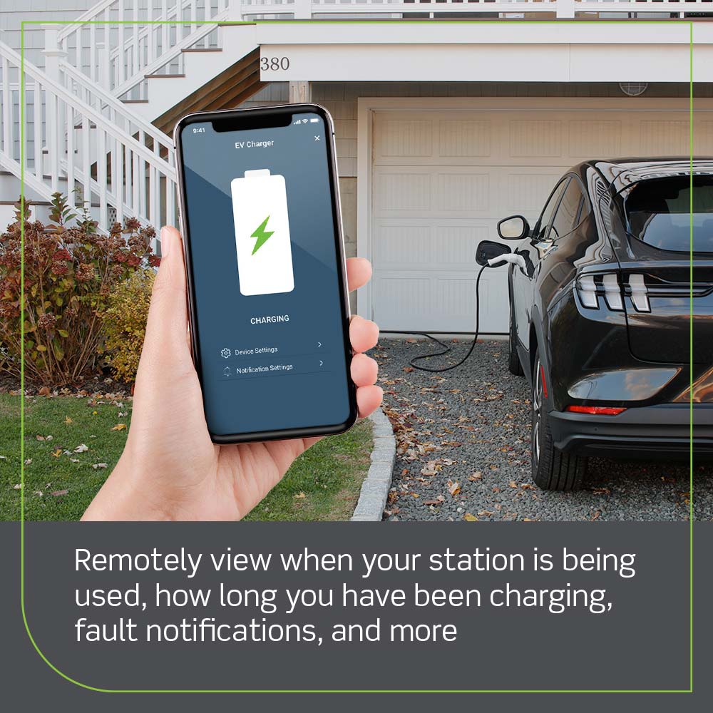 Level 2 Smart Electric Vehicle (EV) Charger with Wi-Fi, 32 Amp, 208/240 VAC, 7.6 kW Output, 18' Cable, Hardwired Charging Station, EV32W - Image 3