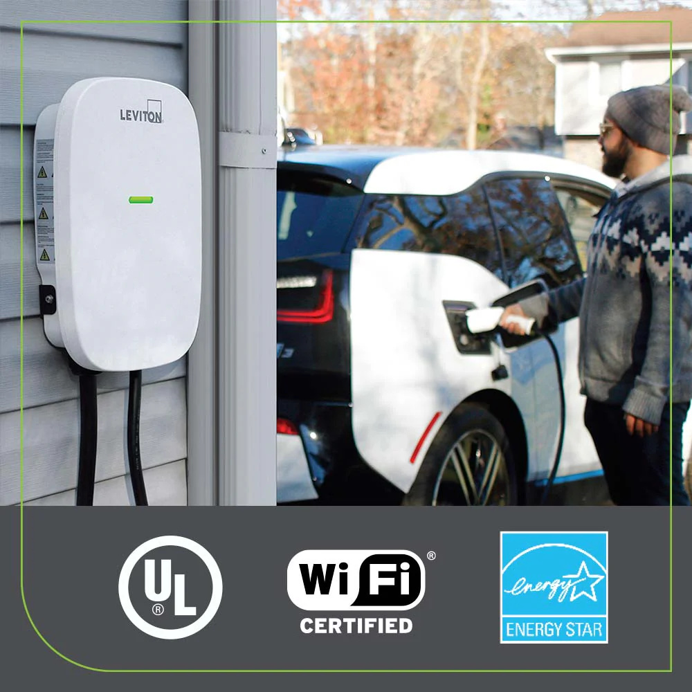 Level 2 Smart Electric Vehicle (EV) Charger with Wi-Fi, 32 Amp, 208/240 VAC, 7.6 kW Output, 18' Cable, Hardwired Charging Station, EV32W - Image 4