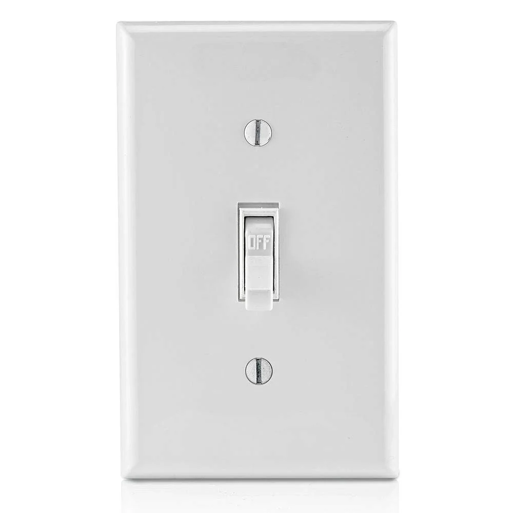 Leviton 15 Amp, 120 Volt, Toggle Framed Single-Pole AC Quiet Switch, Residential Grade, Grounding, 10-Pack, 1451-2WM, White - Image 3