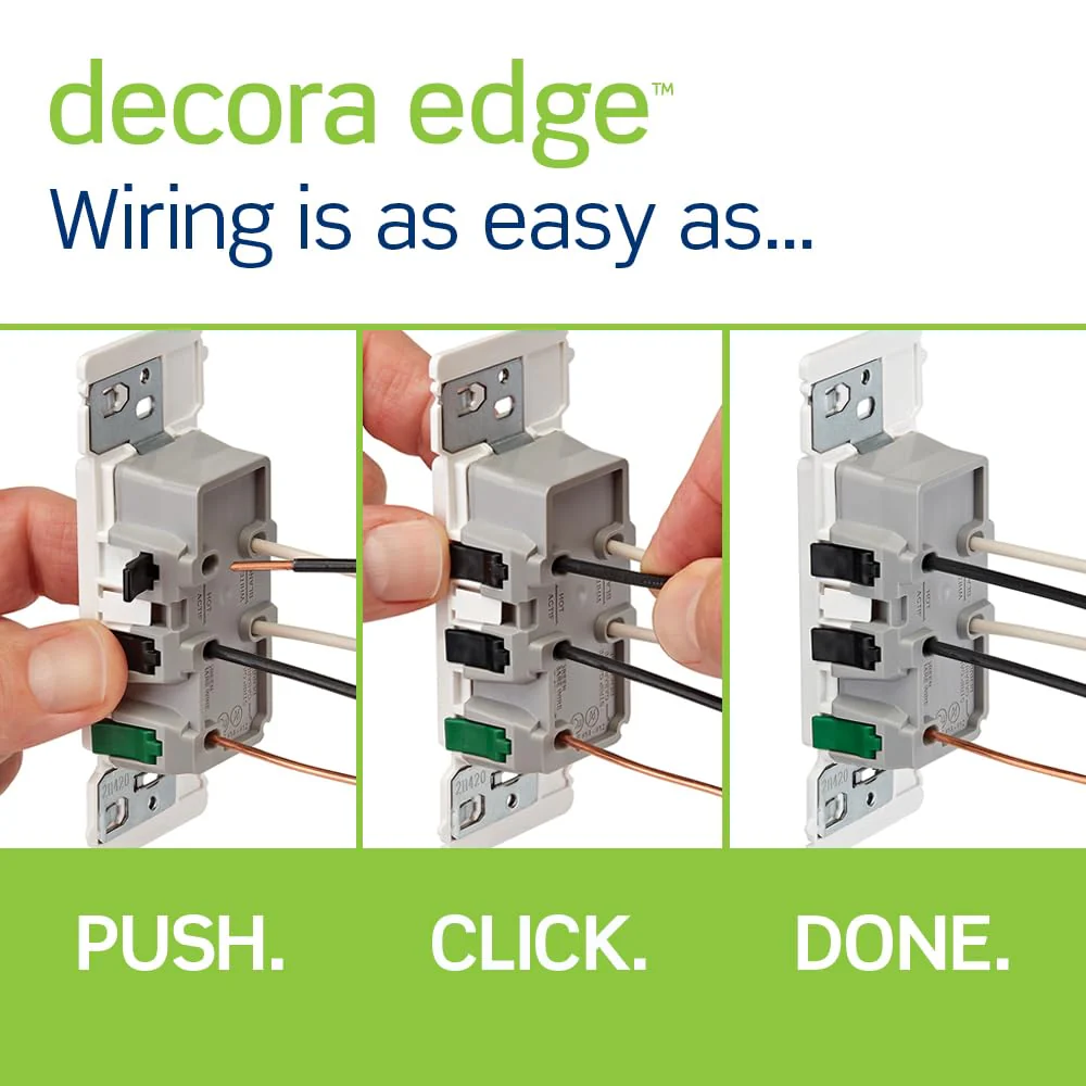 Leviton E5325 Decora Edge 15 Amp Tamper-Resistant Duplex Outlet, White - Image 2