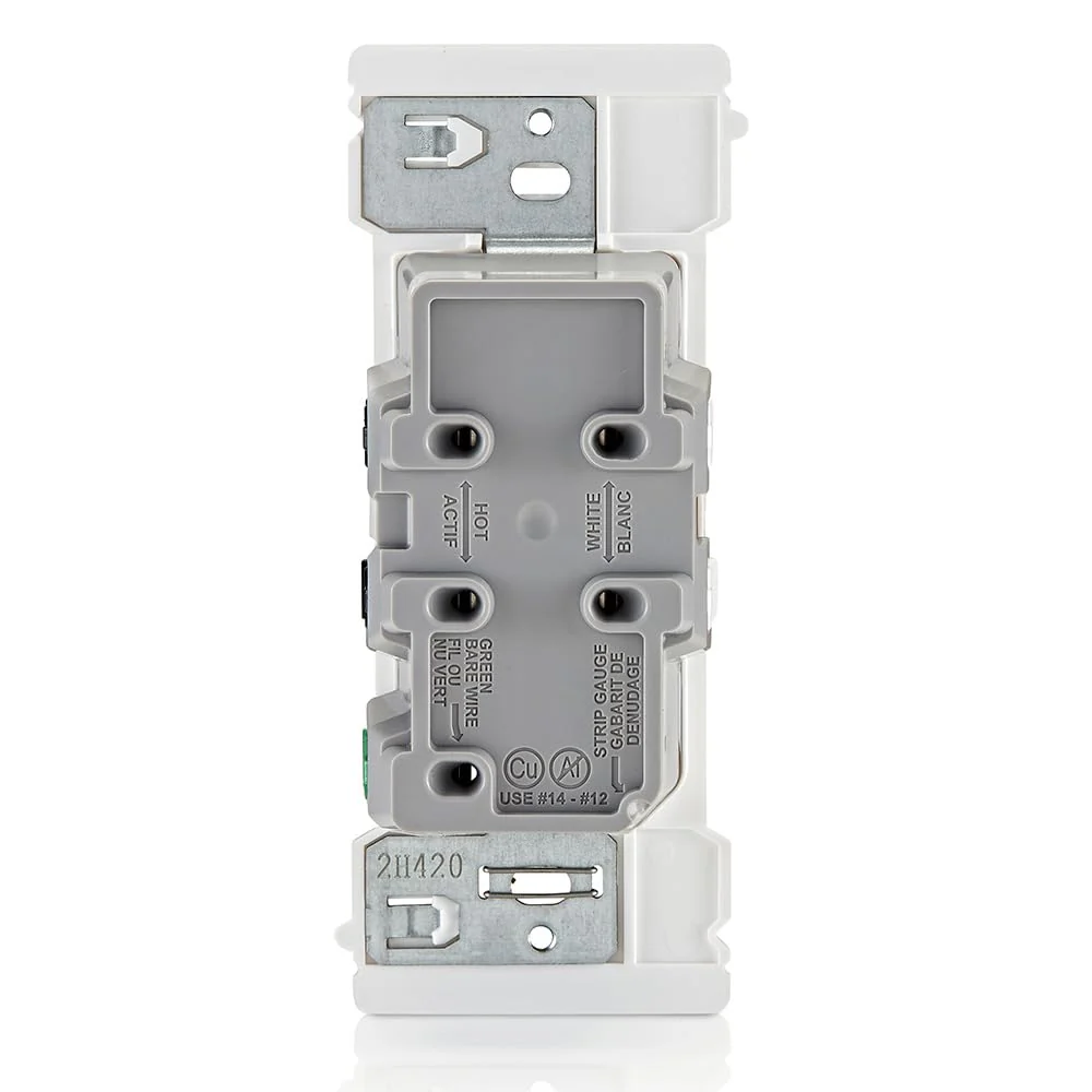 Leviton E5325 Decora Edge 15 Amp Tamper-Resistant Duplex Outlet, White - Image 8