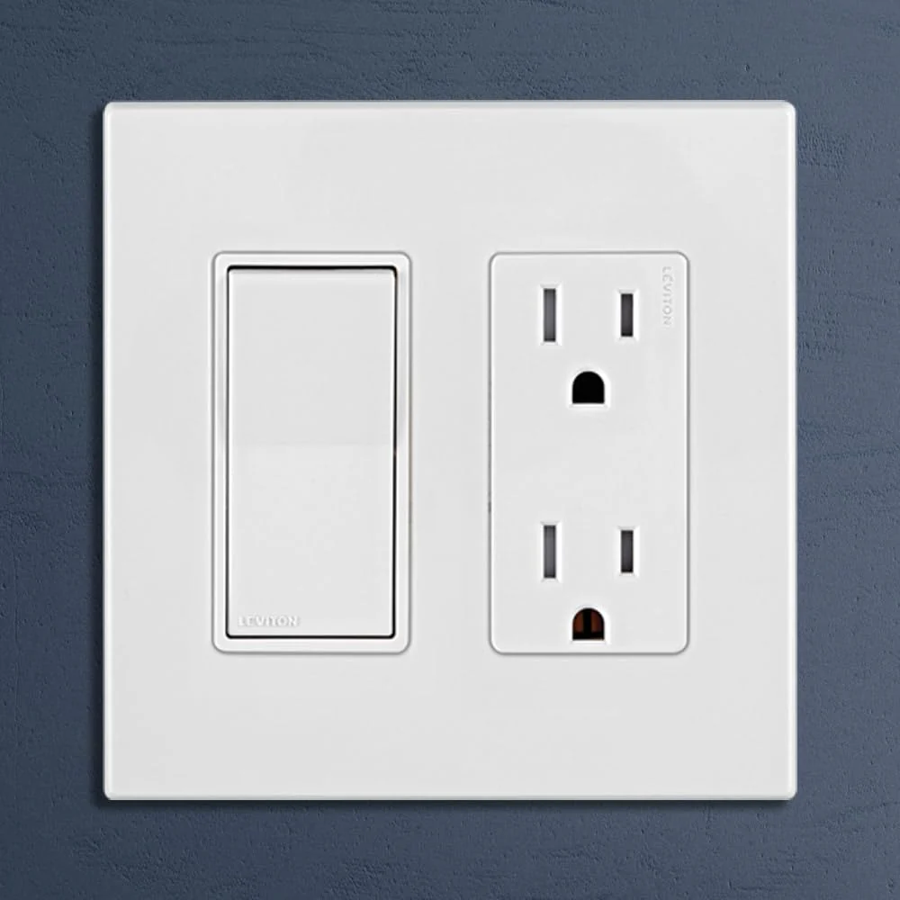 Leviton E5325 Decora Edge 15 Amp Tamper-Resistant Duplex Outlet, White - Image 9