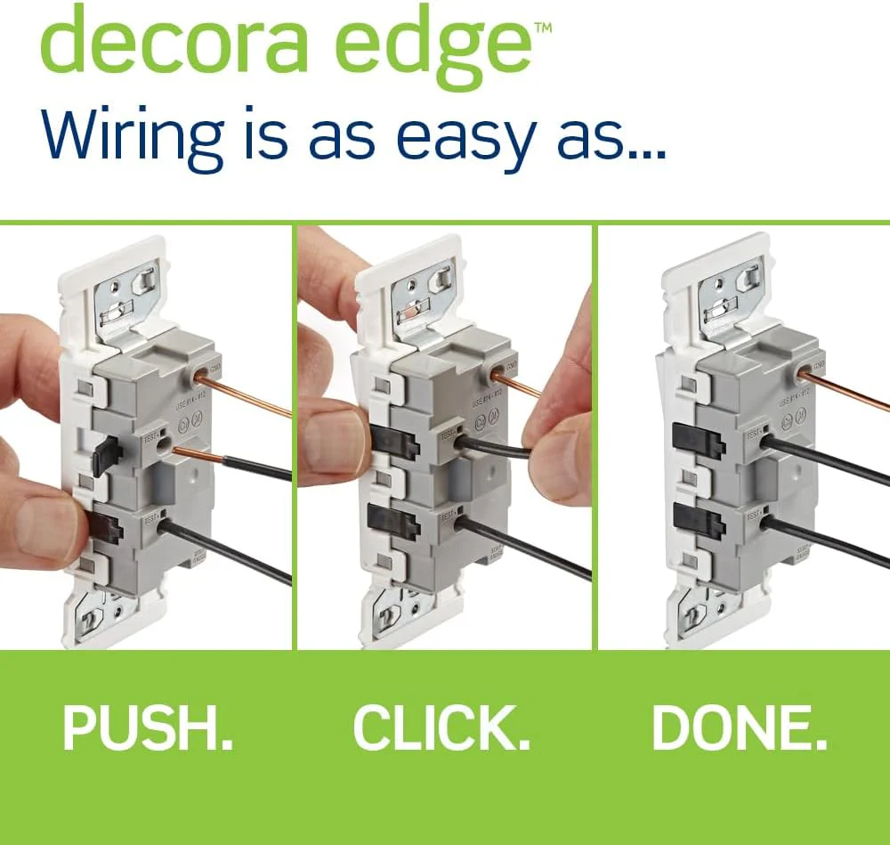 Leviton E5601 Decora Edge 15 Amp Single Pole Rocker Switch, White - Image 2