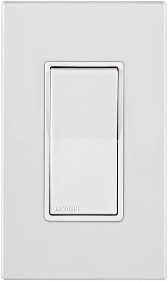Leviton E5601 Decora Edge 15 Amp Single Pole Rocker Switch, White - Image 4