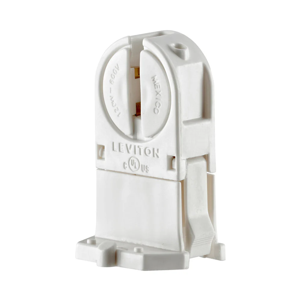 Linear fluorescent lampholder; T5 miniature bi-pin twist-in with lamp-lock, 13654-TWP