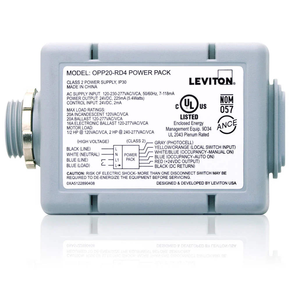 Occupancy Sensor Power Pack, Super Duty, Auto-ON, Manual-ON, Local Switch, and Photocell Inputs, OPP20-RD4