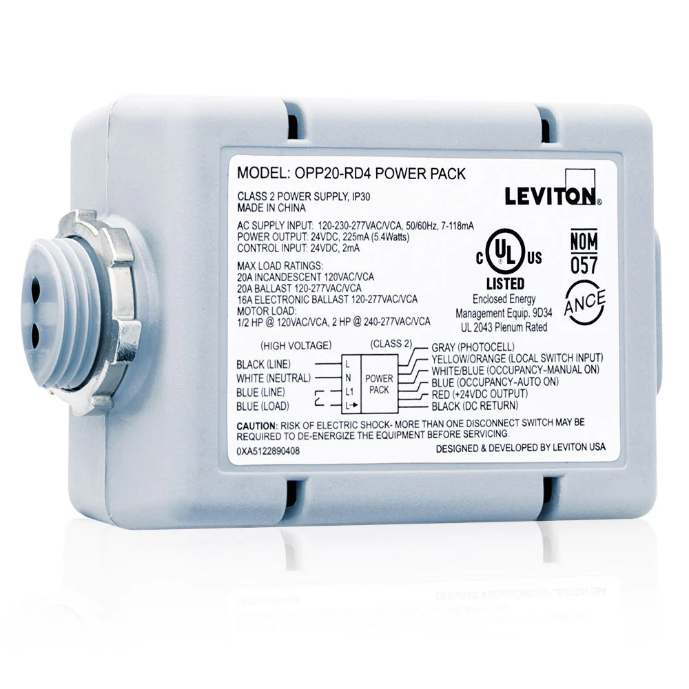 Occupancy Sensor Power Pack, Super Duty, Auto-ON, Manual-ON, Local Switch, and Photocell Inputs, OPP20-RD4 - Image 2