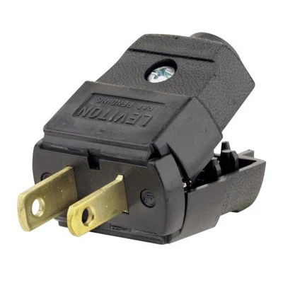 Polarized 2 Wire Plug, Black, 101-2EP