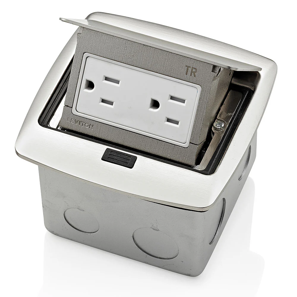 Pop-Up Floor Box with 15 Amp, Tamper-Resistant Outlet, PFTR1-BN