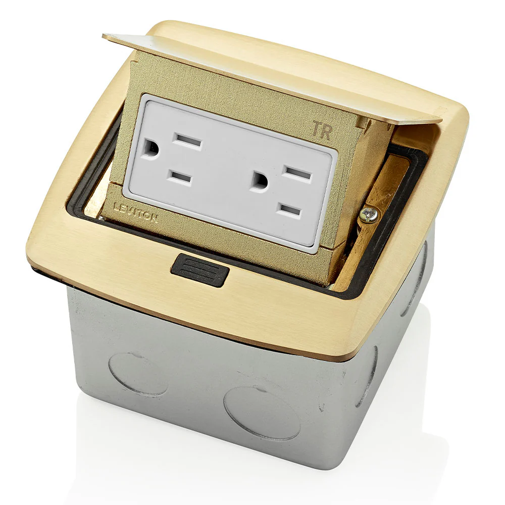 Pop-Up Floor Box with 15 Amp, Tamper-Resistant Outlet, PFTR1-BR