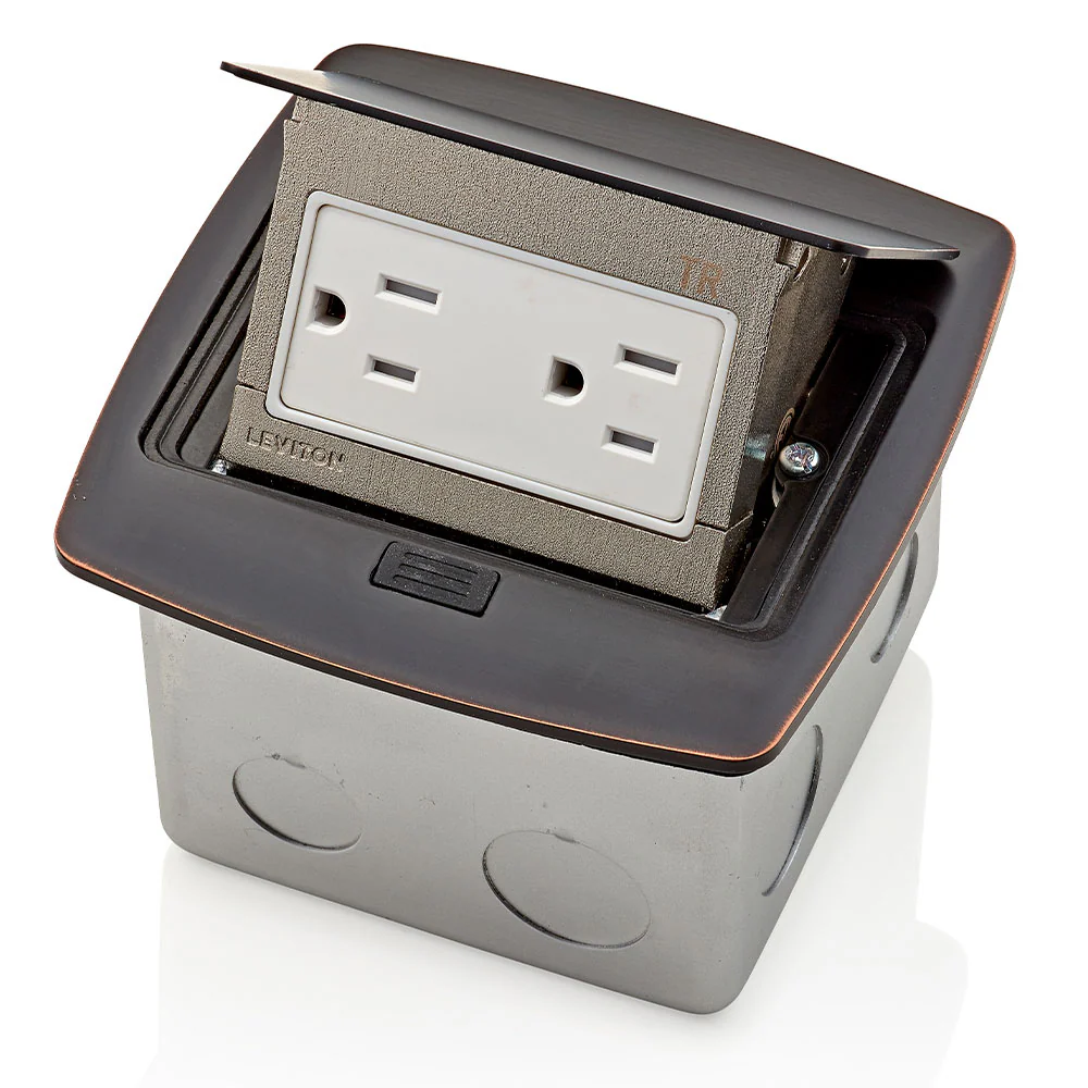 Pop-Up Floor Box with 15 Amp, Tamper-Resistant Outlet, PFTR1-BZ