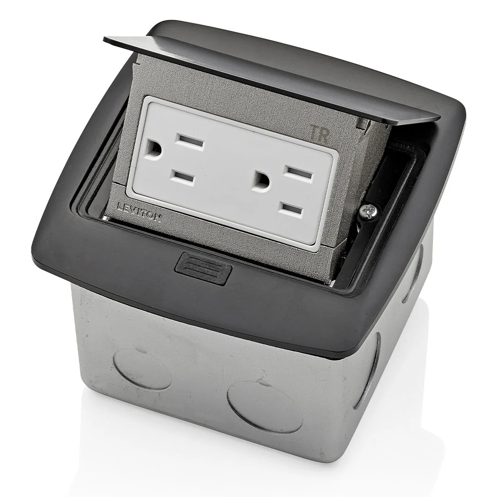Pop-Up Floor Box with 15 Amp, Tamper-Resistant Outlet, PFTR1-MB