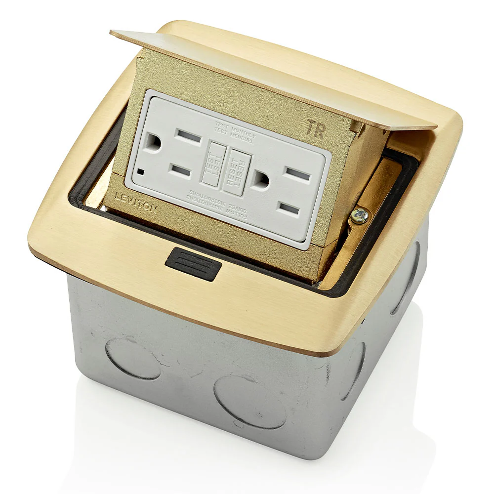 Pop-Up Floor Box with 15 Amp, Tamper-Resistant Self-Test GFCI Outlet, PFGF1-BR